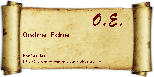 Ondra Edna névjegykártya